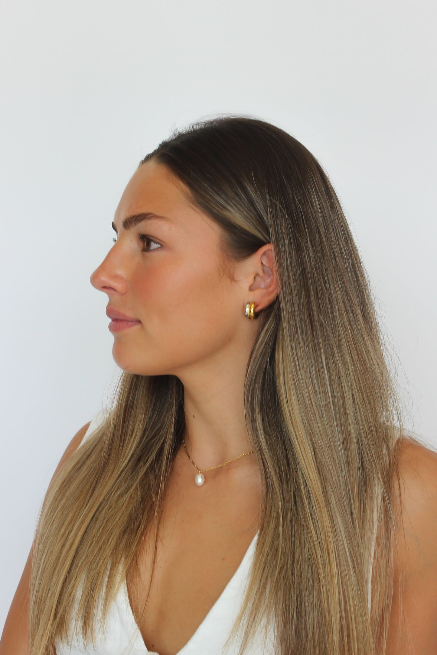 Rebecca Two Toned Hoops