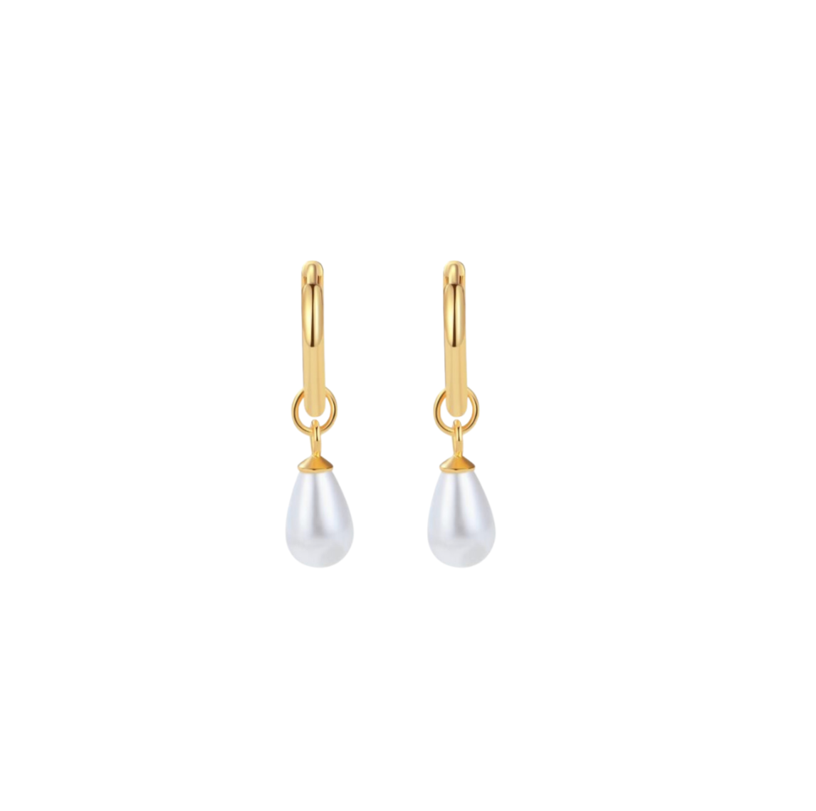 Isla Pearl Hoops - Gold Class Jewellery
