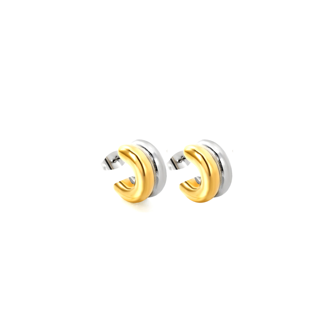 Rebecca Two Toned Hoops